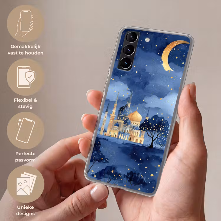 Telefoonhoesje Softcase - Sterrenhemel - Goud - Moskee — 3