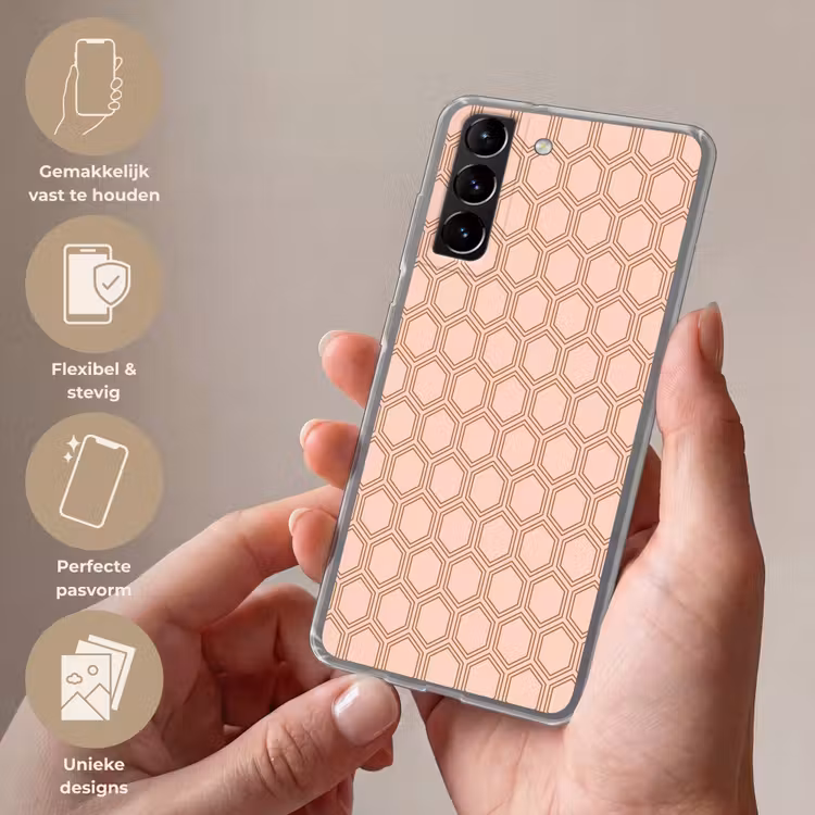Telefoonhoesje Softcase - Lichtroze - Patroon - Symmetrisch — 3