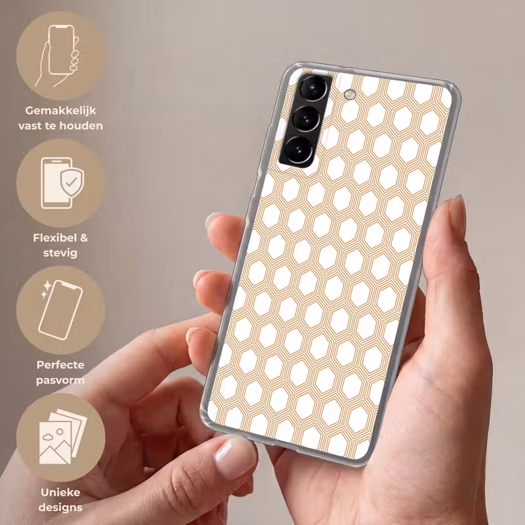 Telefoonhoesje Softcase - Wit - Patroon - Symmetrisch - Modern — 3