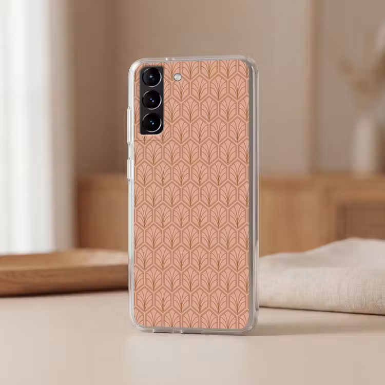 Telefoonhoesje Softcase - Zalmroze - Patroon - Geometrisch — 2