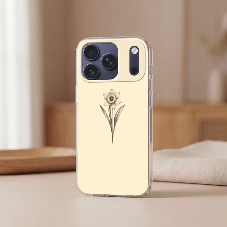 Telefoonhoesje Softcase - Zwart - Narcis - Illustratie — 3