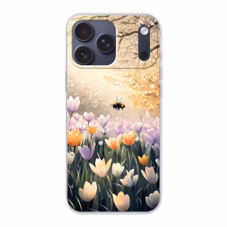 Telefoonhoesje Softcase - Viooltjes - bij - Zonlicht — 1