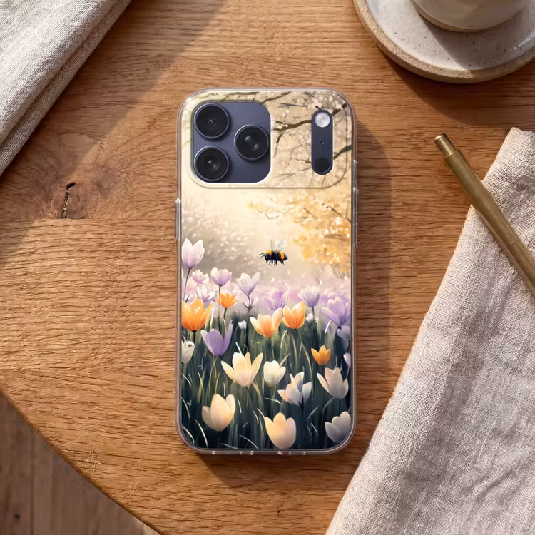 Telefoonhoesje Softcase - Viooltjes - bij - Zonlicht — 2