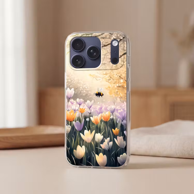 Telefoonhoesje Softcase - Viooltjes - bij - Zonlicht — 3