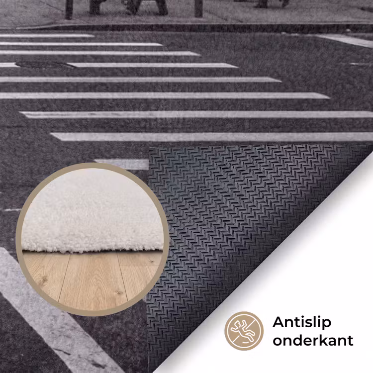 Vloerkleed - Stad - Straat - Gebouwen - Verkeer - Zwart-wit — 4