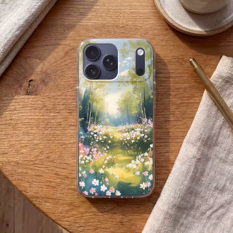 Telefoonhoesje Softcase - Bos - Schilderstijl - Kleurrijk — 2