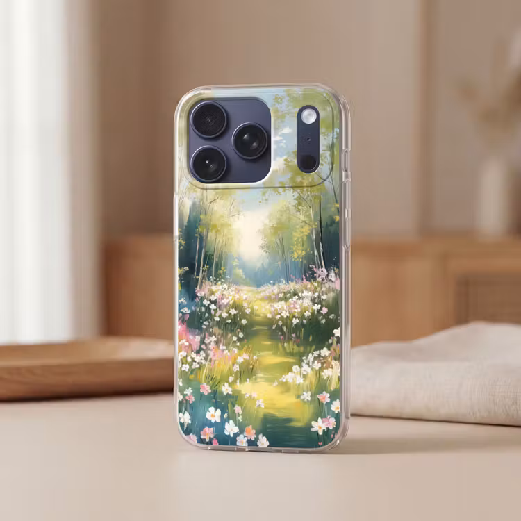 Telefoonhoesje Softcase - Bos - Schilderstijl - Kleurrijk — 3