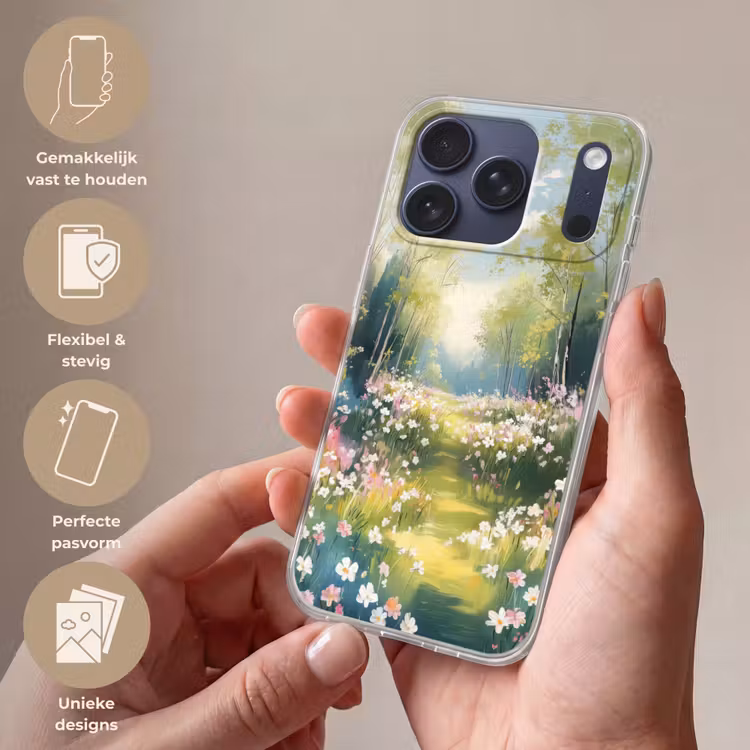 Telefoonhoesje Softcase - Bos - Schilderstijl - Kleurrijk — 4
