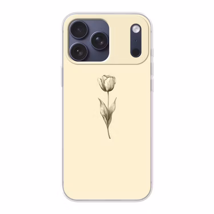 Telefoonhoesje Softcase - Illustratie - Tulp - Zwart — 1