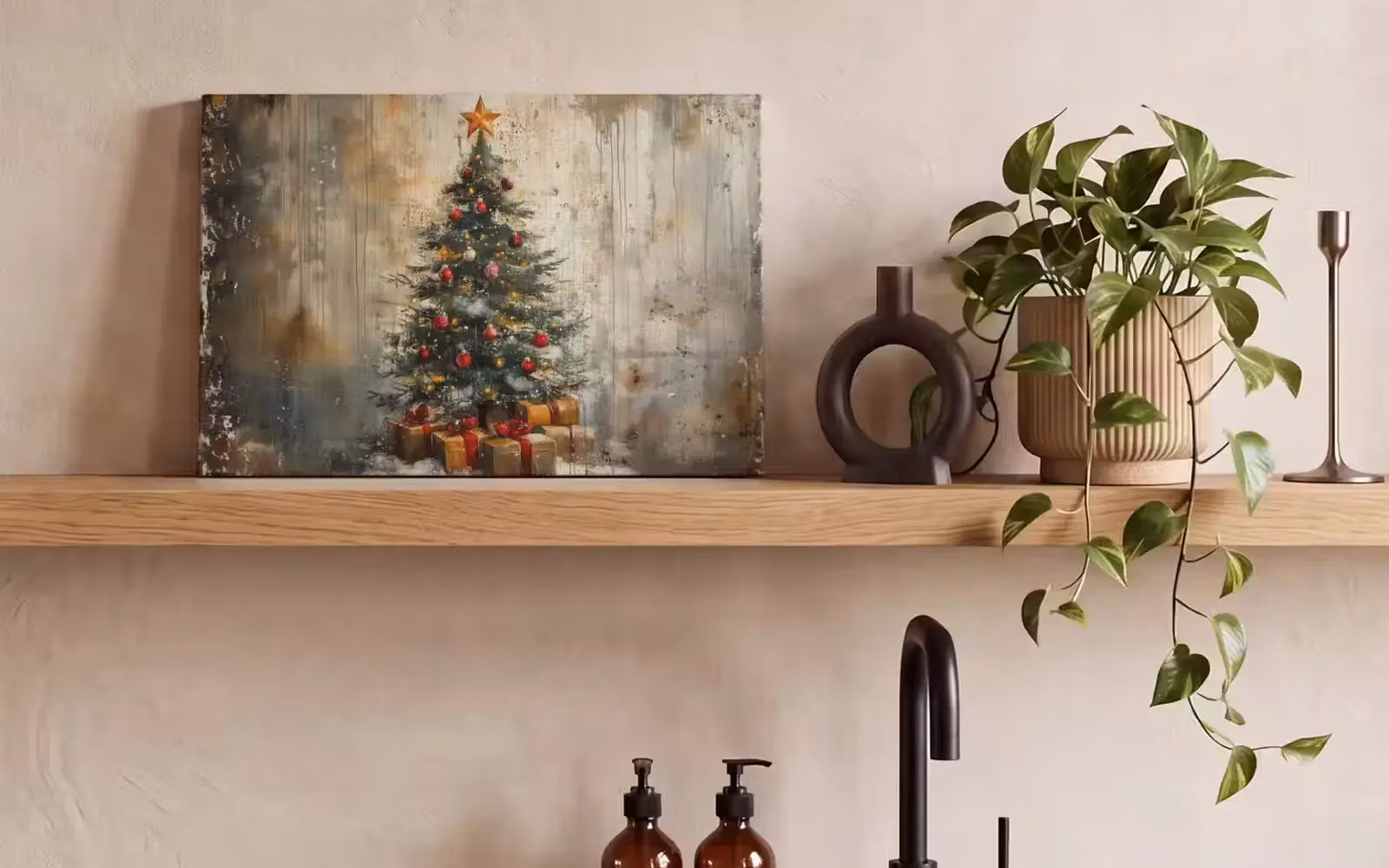 Kerstboom schilderij