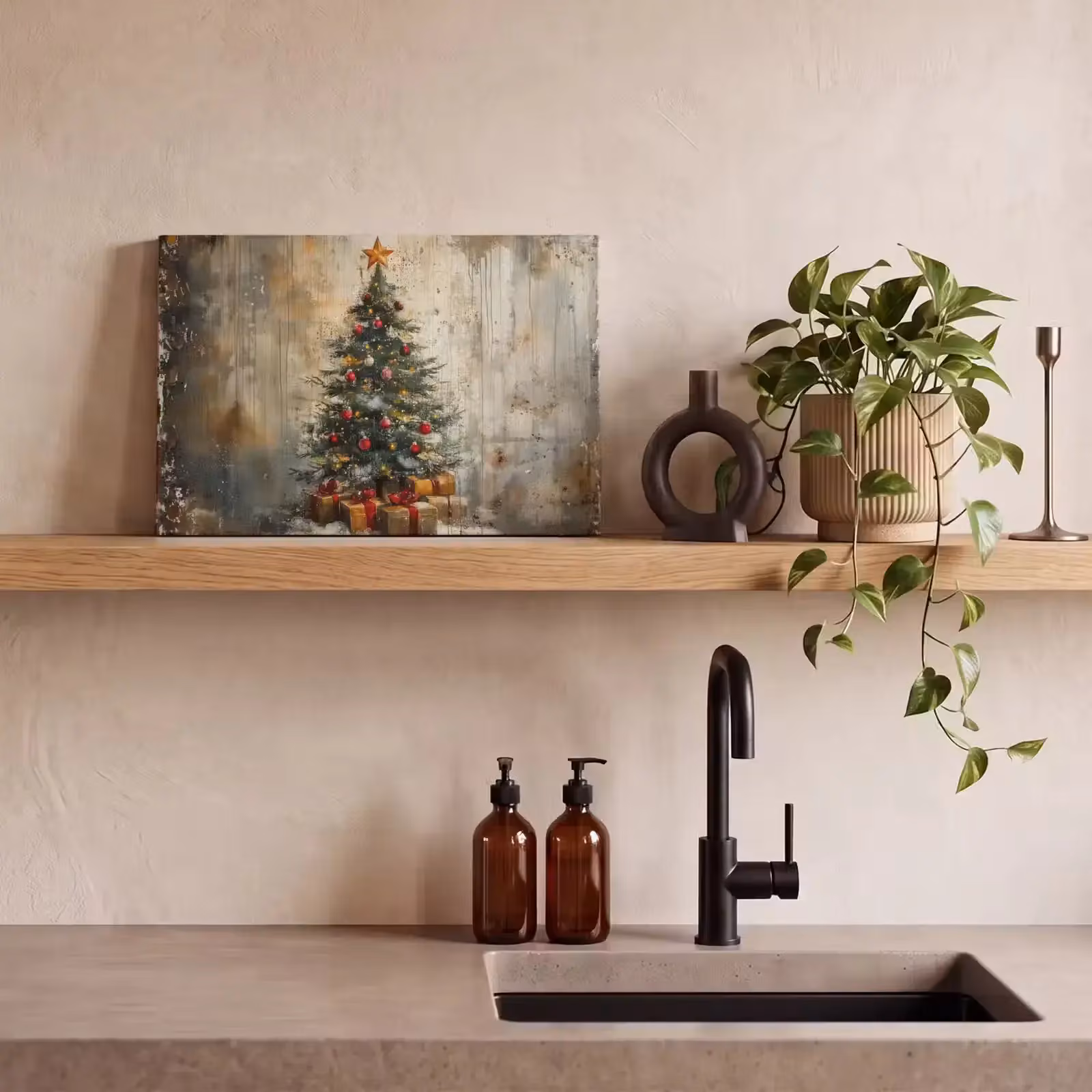 Kerstboom schilderij