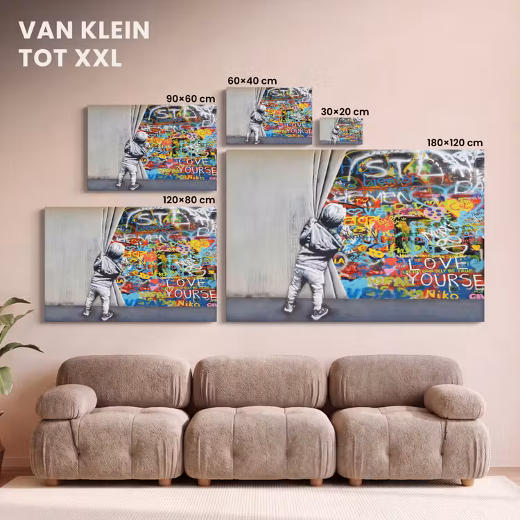 Canvas schilderij - Graffiti - Illusie - Jongen - Street art — 8
