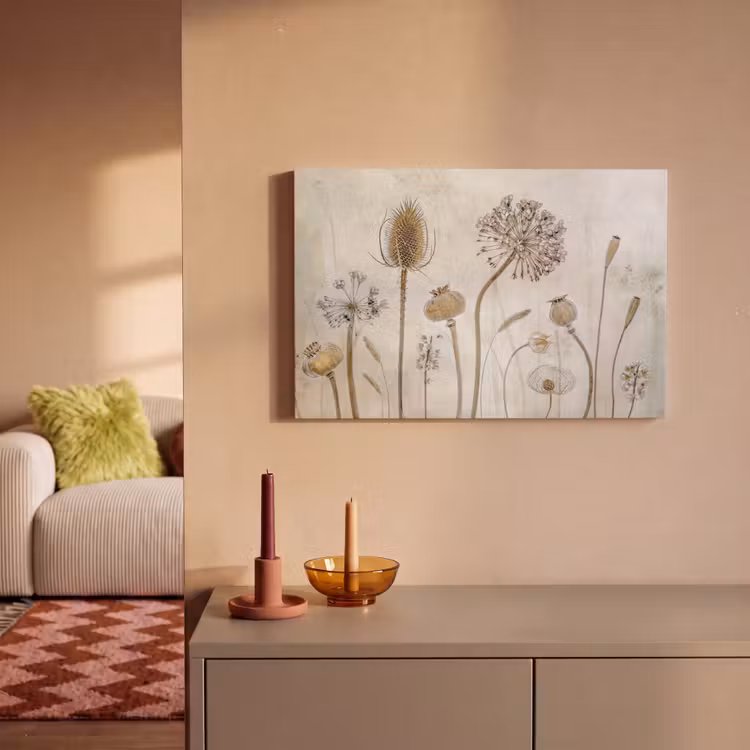 Canvas schilderij - Bloemen - Waterverf - Stilleven - Bruin - Vintage — 2