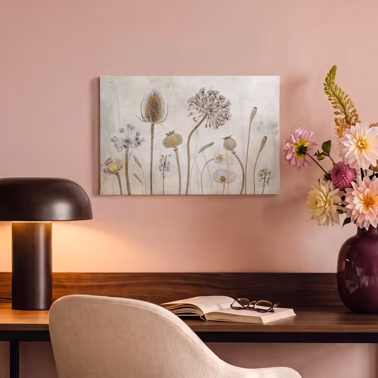 Canvas schilderij - Bloemen - Waterverf - Stilleven - Bruin - Vintage — 6