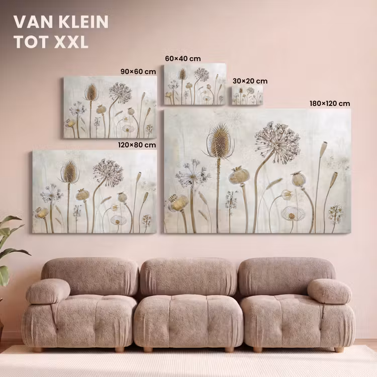 Canvas schilderij - Bloemen - Waterverf - Stilleven - Bruin - Vintage — 8