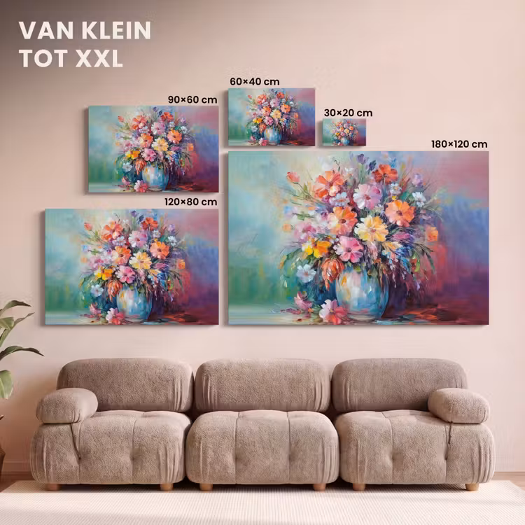 Canvas schilderij - Bloemen - Kunst - Schilderij - Lente - Boeket — 8
