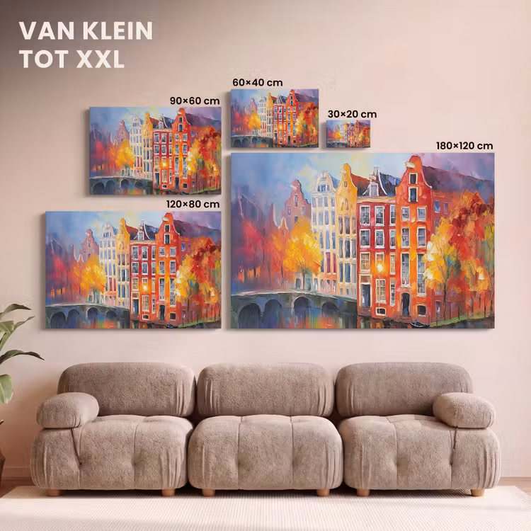 Canvas schilderij - Grachtenpanden - Kunst - Schilderij - Amsterdam — 8