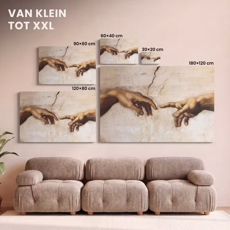 Canvas schilderij - Adam - Michelangelo - Schilderij - Creation of Adam — 8