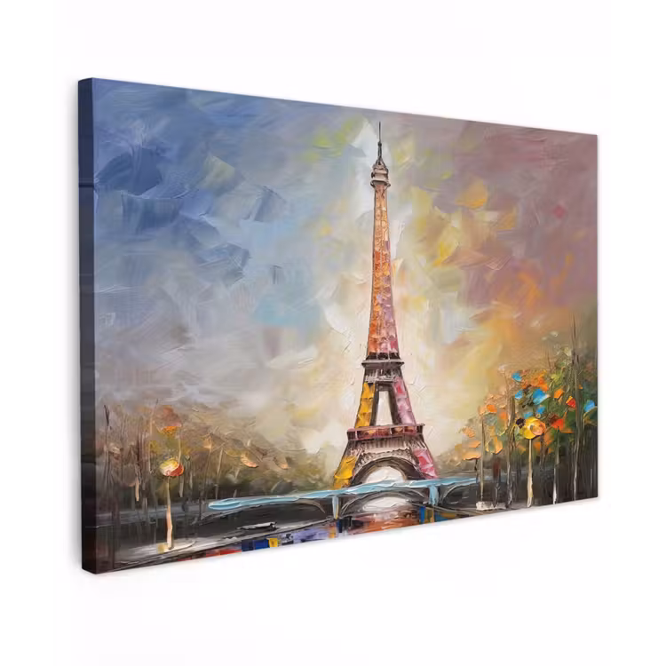 Canvas schilderij - Eiffeltoren - Schilderij - Olieverf - Parijs — 1