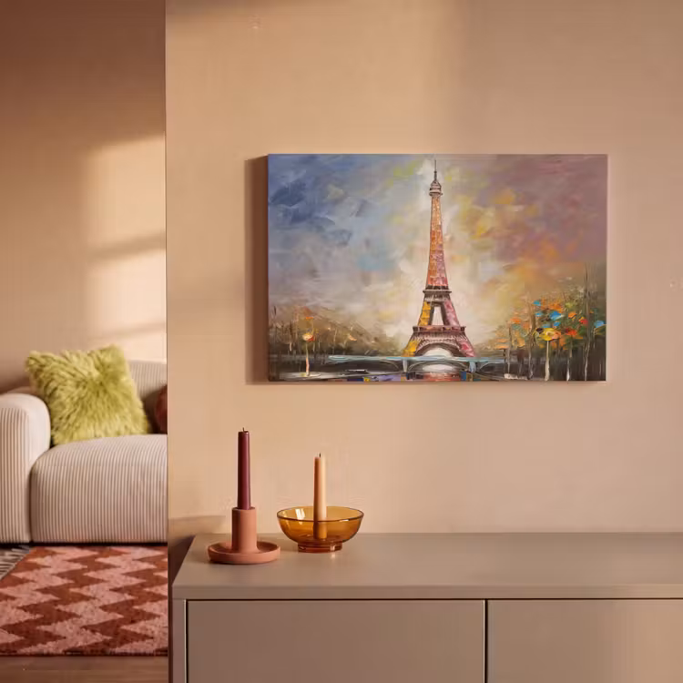 Canvas schilderij - Eiffeltoren - Schilderij - Olieverf - Parijs — 2