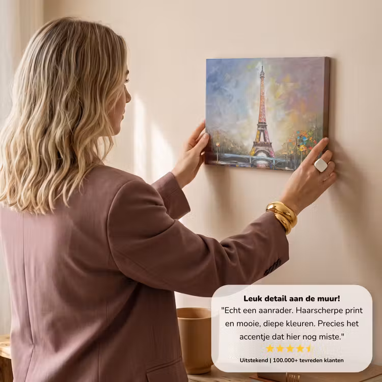 Canvas schilderij - Eiffeltoren - Schilderij - Olieverf - Parijs — 3