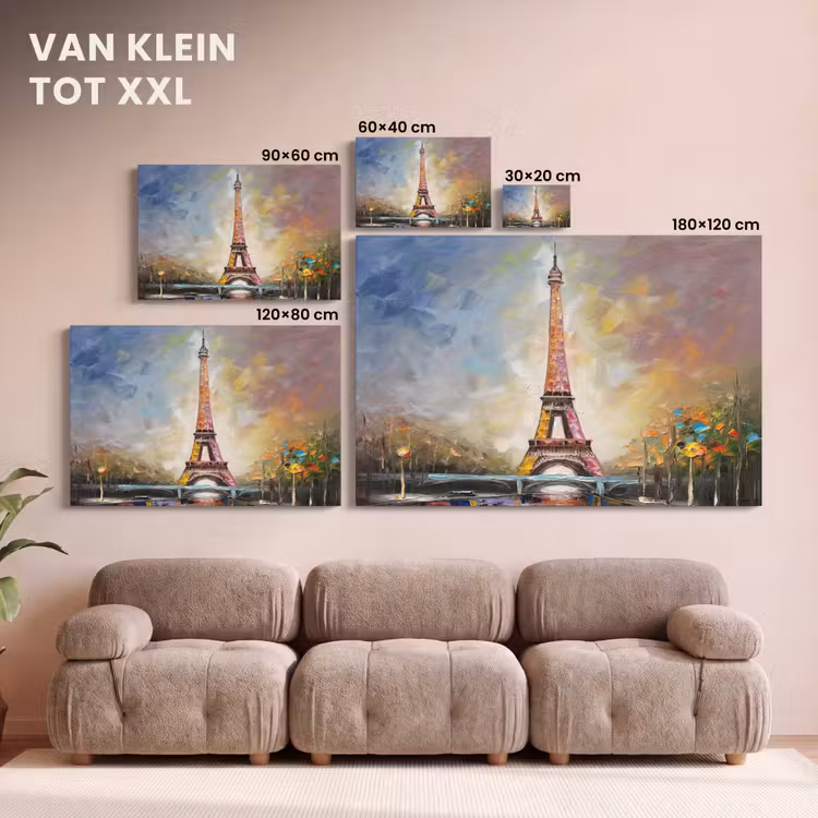 Canvas schilderij - Eiffeltoren - Schilderij - Olieverf - Parijs — 8