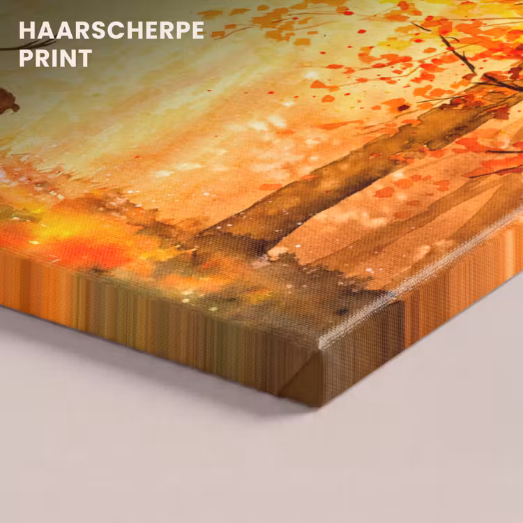 Canvas schilderij - Natuur - Olieverf - Hert - Dieren - Herfst - Oranje — 5