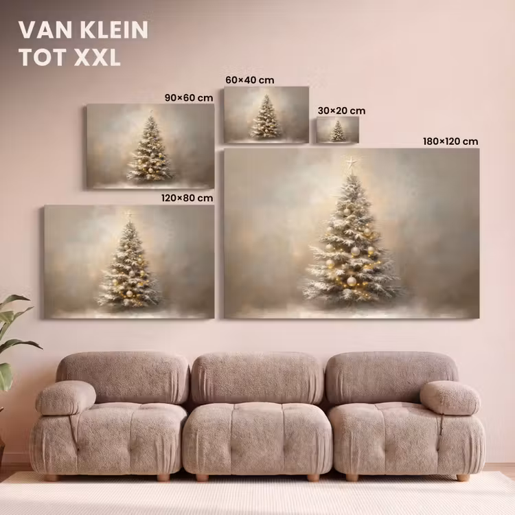 Canvas schilderij - Kerst - kerstboom - Sneeuw - Art — 8