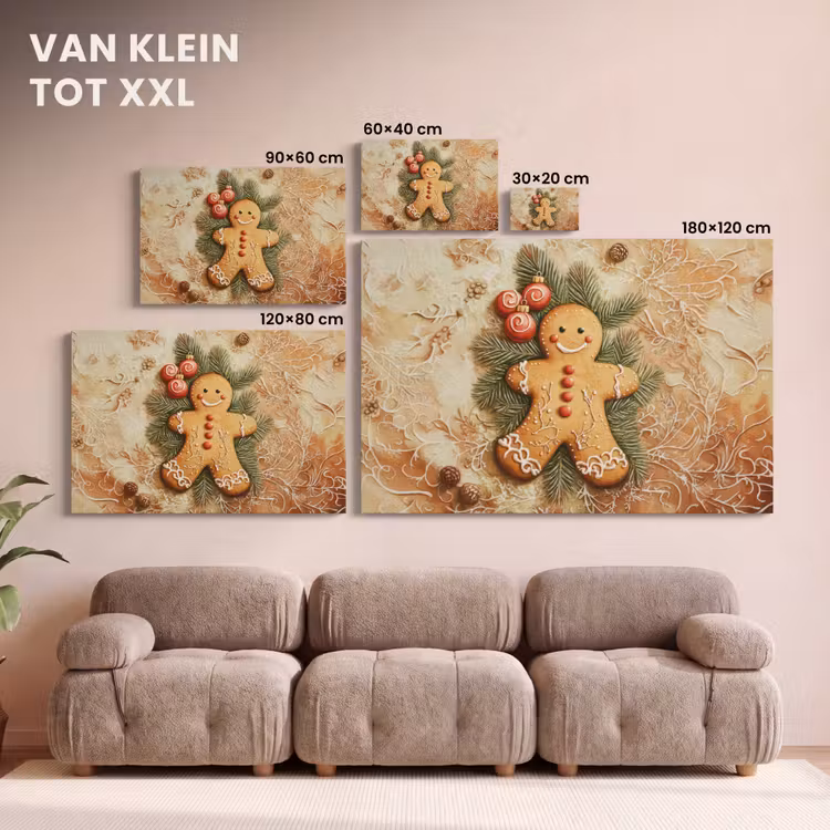 Canvas schilderij - Kerstmis - Koekje - Poppetje - Speculaas — 8