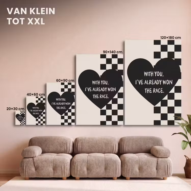 Canvas schilderij - Liefde - Beige - Race — 8