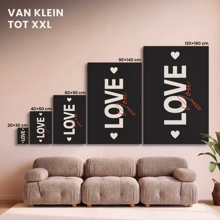 Canvas schilderij - Love - Rood - Valentijn — 8