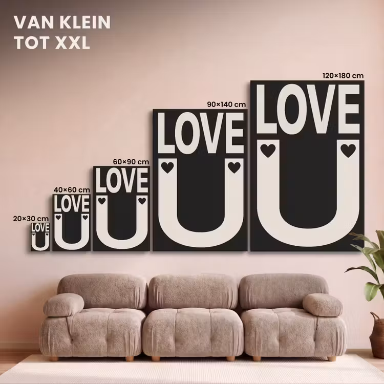 Canvas schilderij - Love - Zwart - Minimalistisch — 8