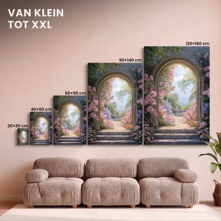 Canvas schilderij - Doorkijk - Rozen - Vintage - Bloemen — 8