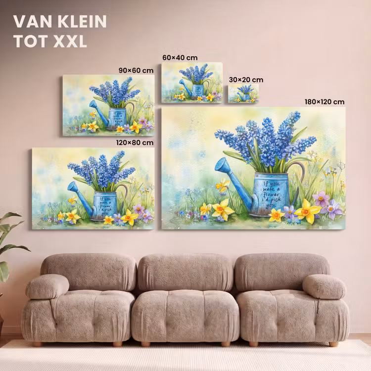 Canvas schilderij - Lavendelbloemen - Quote - Gieter — 8