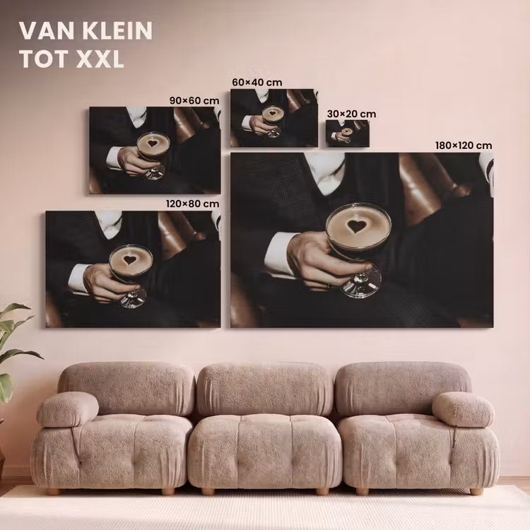 Canvas schilderij - Hartje - Cocktail - Espresso Martini - Hand — 8