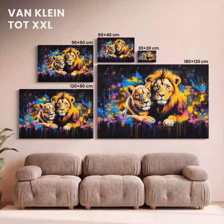 Canvas schilderij - Leeuwen - Schilderij - Kleuren — 8
