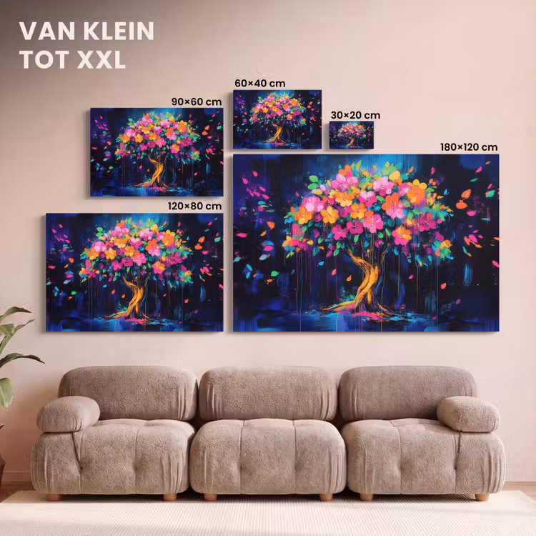 Canvas schilderij - Boom - Bloemen - Magisch - Gekleurde — 8