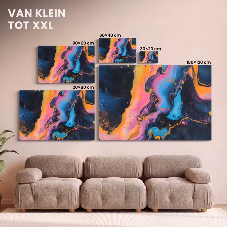 Canvas schilderij - Modern - Marmer - Oranje — 8