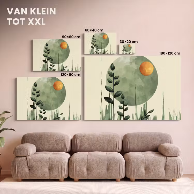 Canvas schilderij - Kunst - Groen - Botanisch - Modern — 8