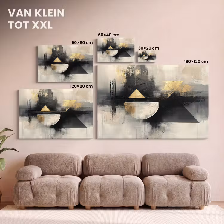 Canvas schilderij - Kunst - Modern - Luxe - Goud - Zwart — 8