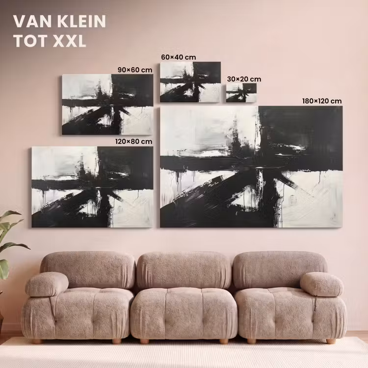 Canvas schilderij - Kunst - Zwart - Modern - Wit — 8