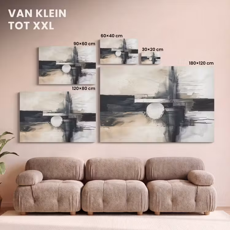 Canvas schilderij - Moderne kunst - Grijs - Industrieel - Wit — 8