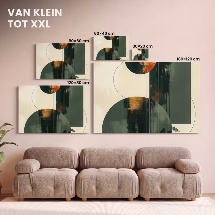 Canvas schilderij - Moderne kunst - Groen - Zwart - Luxe — 8