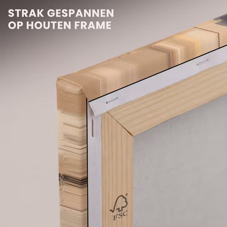 Canvas schilderij - Goud - Kunst - Modern - Zwart - Beige — 7