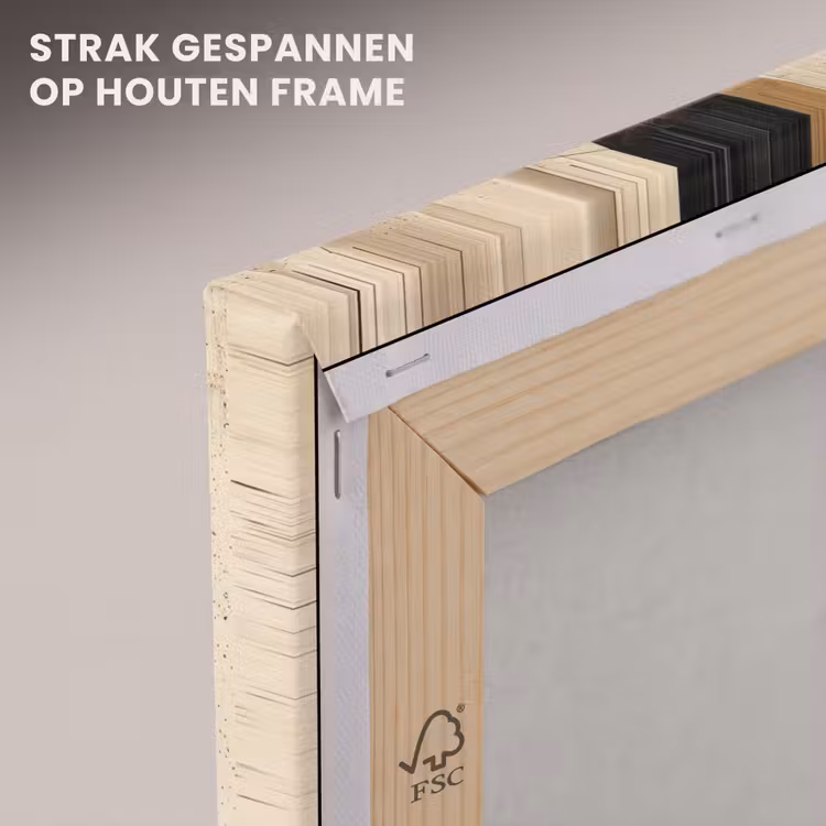Canvas schilderij - Kunst - Beige - Zwart - Modern — 7