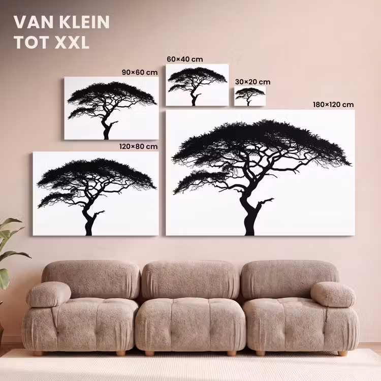 Canvas schilderij - Boom - Zwart - Wit - Modern — 8