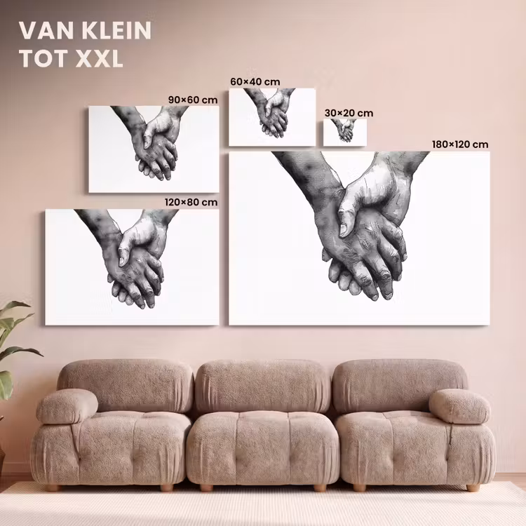 Canvas schilderij - Handen - Zwart - Modern - Kunst — 8