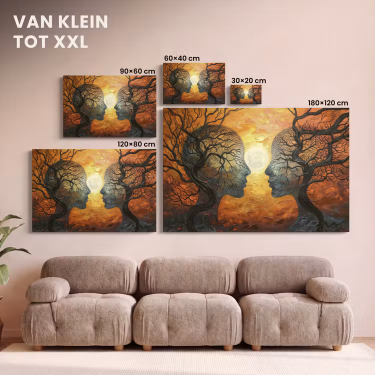 Canvas schilderij - Kunst - Mensen - Bomen - Abstract — 8