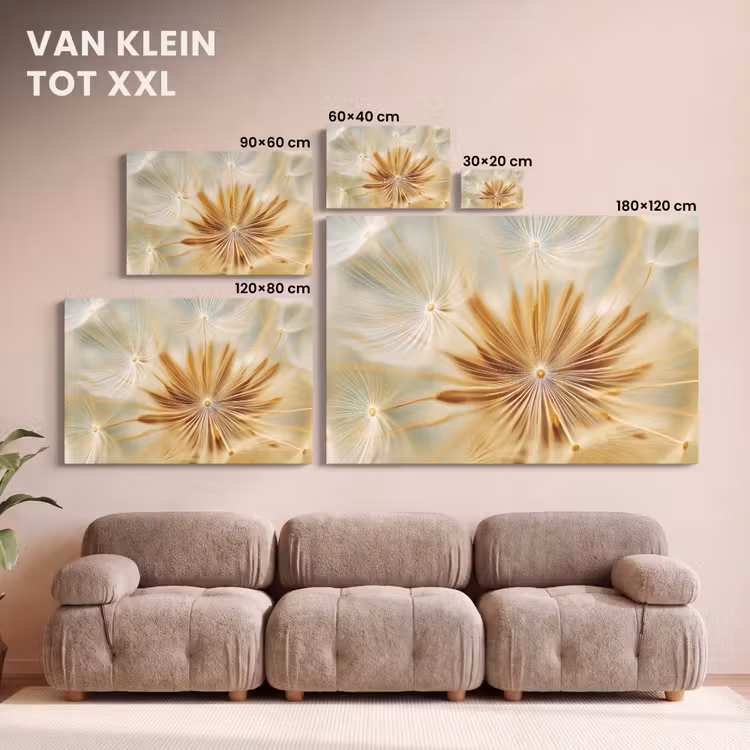 Canvas schilderij - Paardenbloem - Beige - Abstract - Modern - Natuur — 8