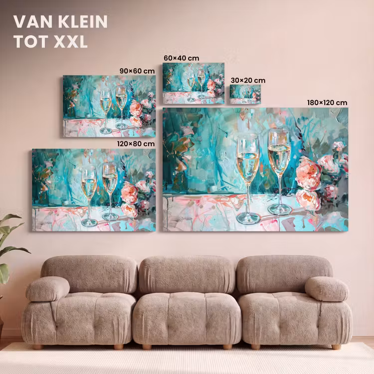 Canvas schilderij - Champagne - Schilderij - Bloemen - Kunst — 8